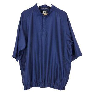 FootJoy Windshirt Mens XL Dark Blue Short Sleeve Golf‎ Pullover FLAW